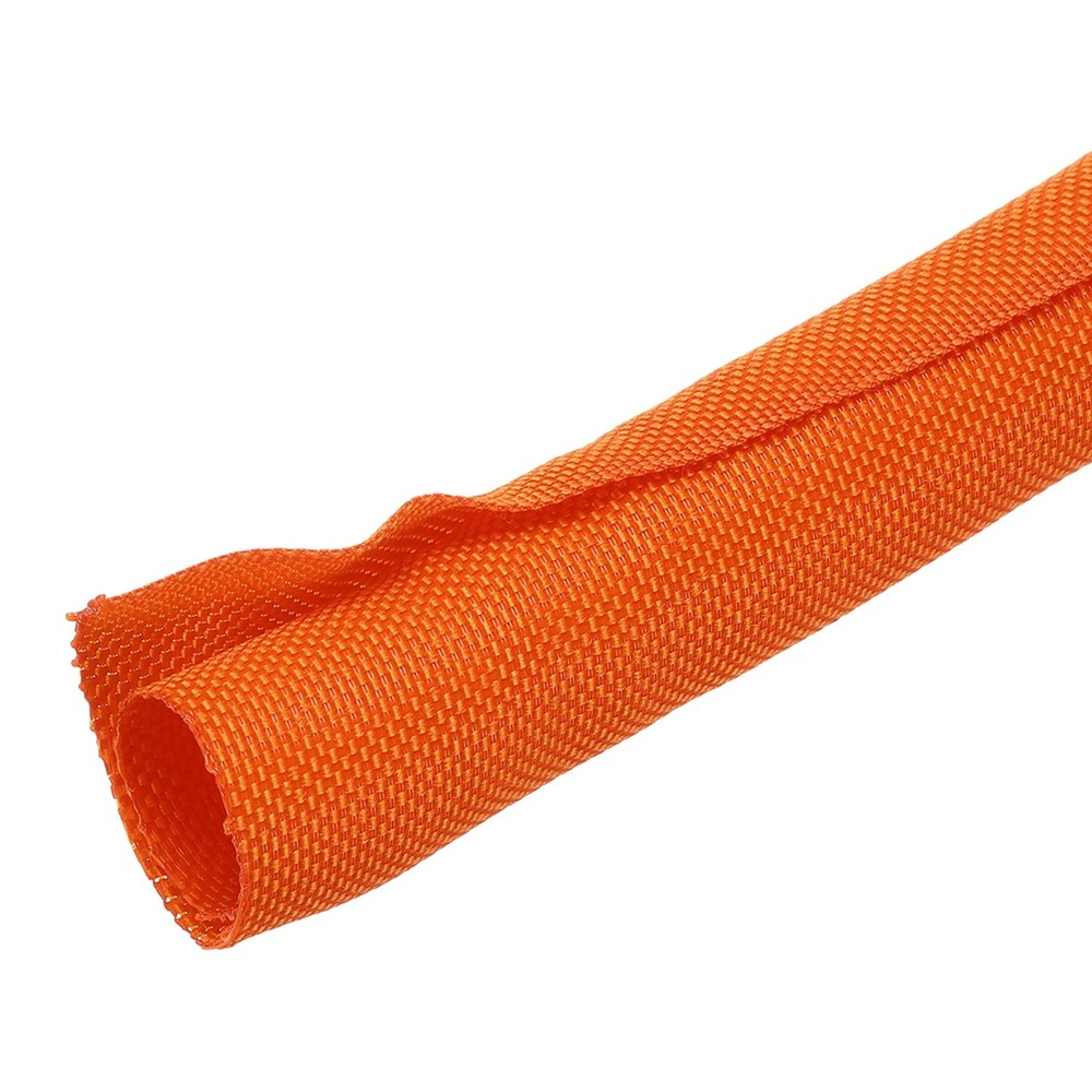 Wire Split Braided Cable Management Sleeve, Orange (3/4" - 10 Feet)