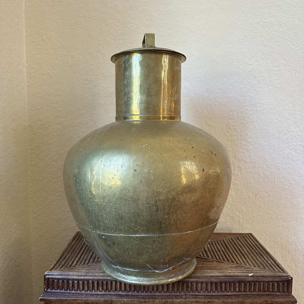 Antique Solid Brass Large 22” Milk Jug