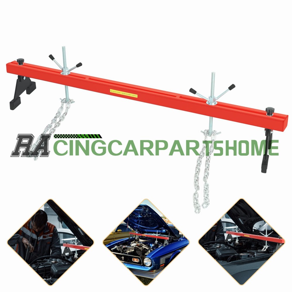 1100 Lbs Engine Support Bar Engine Load Leveler Transmission w/ Dual Hooks Red