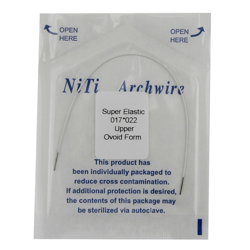 Dental Orthodontic Niti Arch Wire White Super Elastic Round Rectangular Ovoid