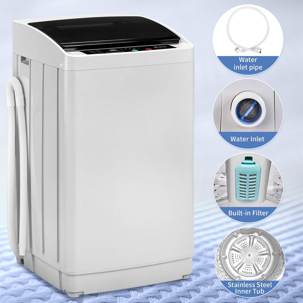 17.8Lbs Portable Fully Automatic Washing Machine W/ Drain Pump