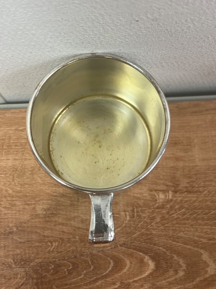Community Baby Mug Silverplate EPNS Solid Pattern Goldtone Interior 00300