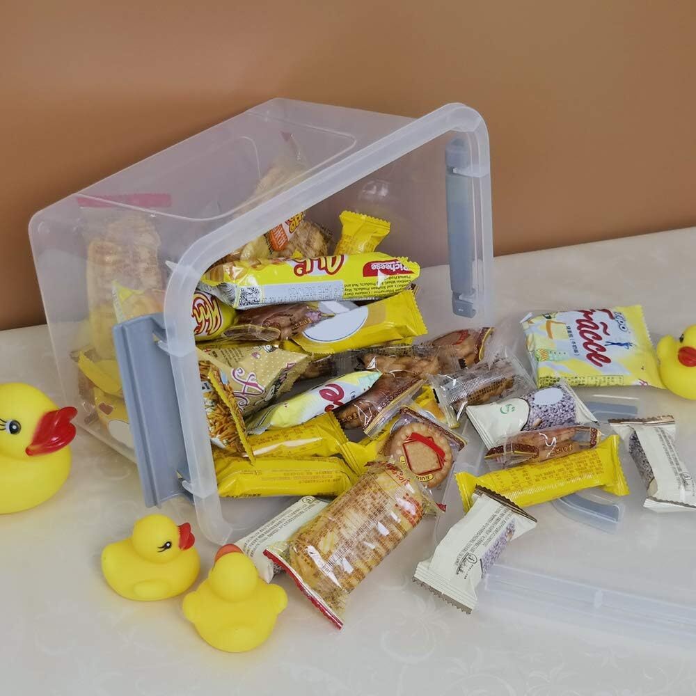 6 Quart Clear Plastic Storage Box, Latch Box with Handle, 6 Quart, clear