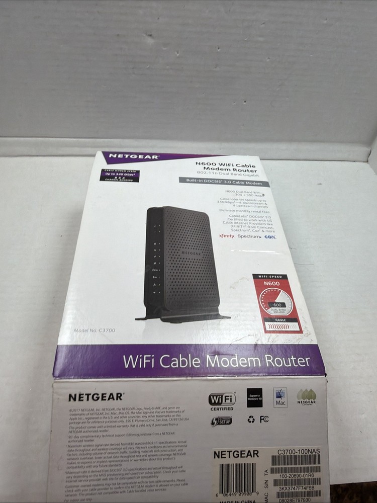 Netgear N600 WiFi Cable Modem Router