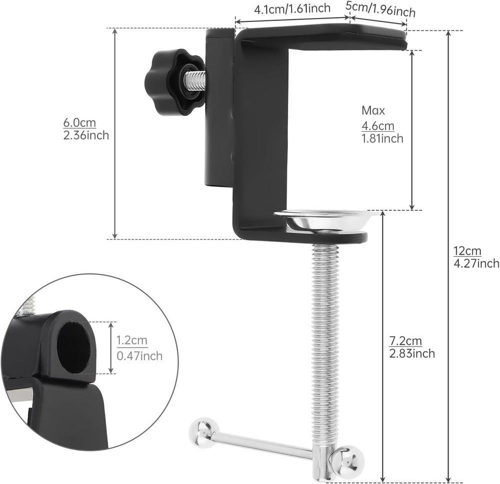 Adjustable Super C Clamp Desk Clamp - Solid Steel Construction for Workstation