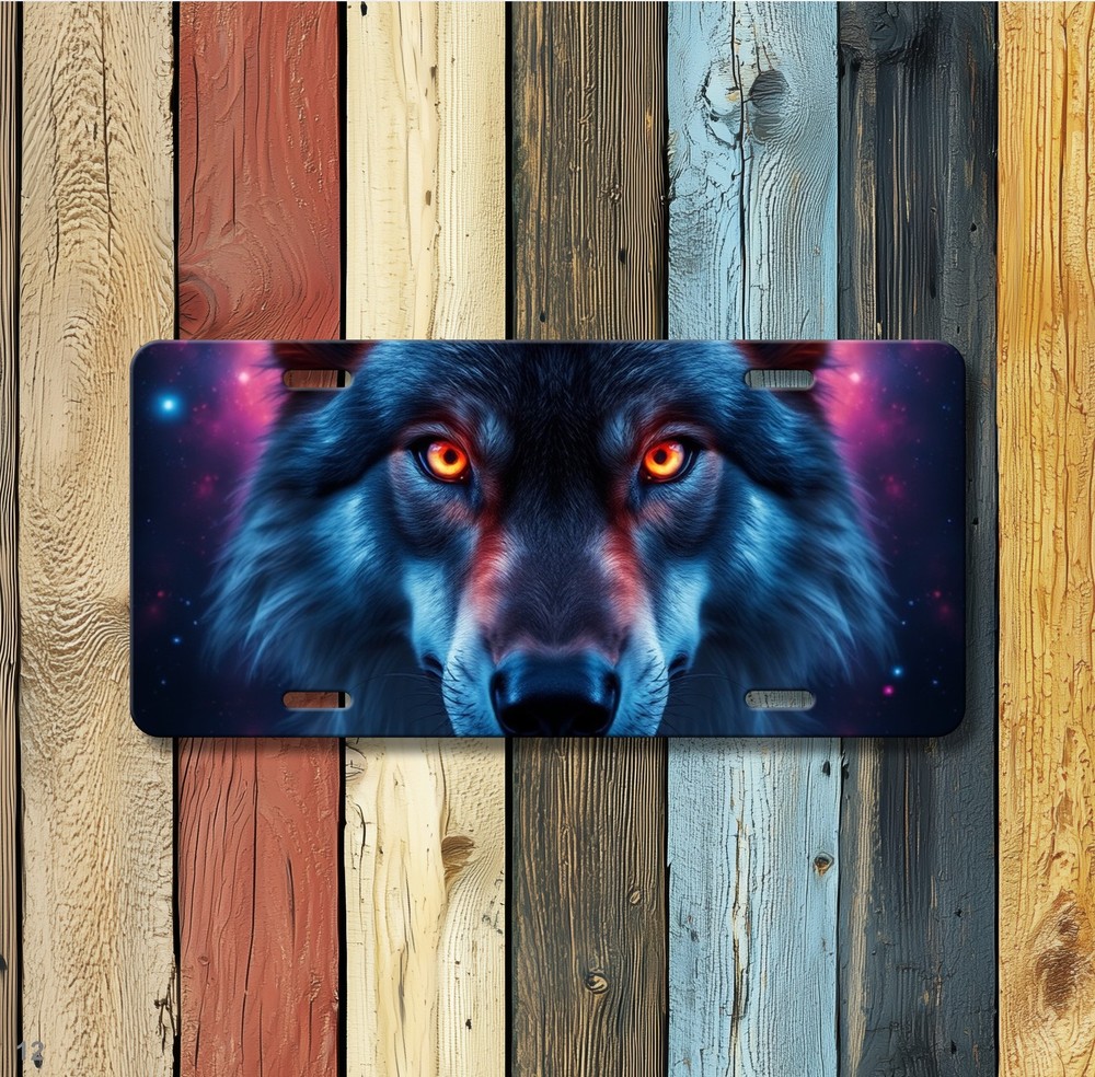 Powerful Wolf License Plate Personalized Front Bumper Plate Holiday Gift