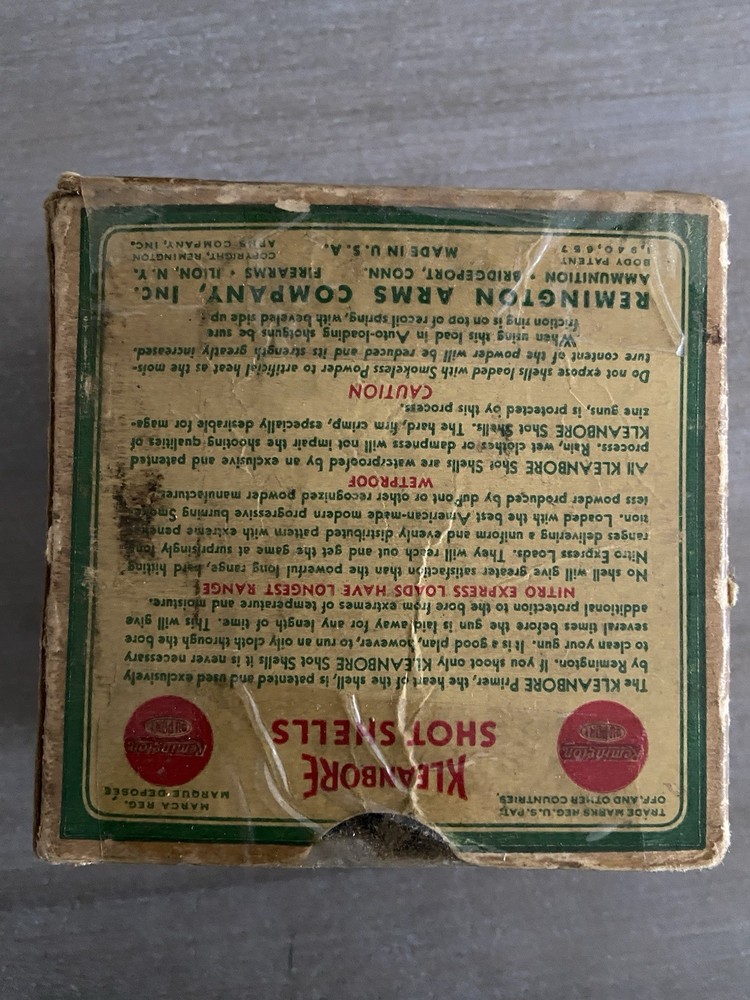 Remington Kleanbore Shotshell Box Vintage
