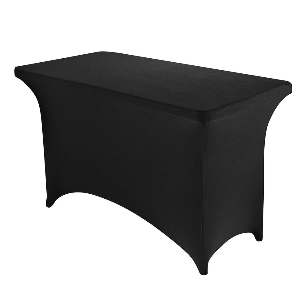 Peomeise 4FT Spandex Table Cover Rectangular 48" x 30" (Rectangular), Black