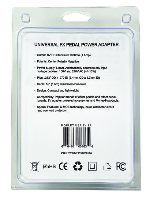 Morley USA 9V 1A Adapter
