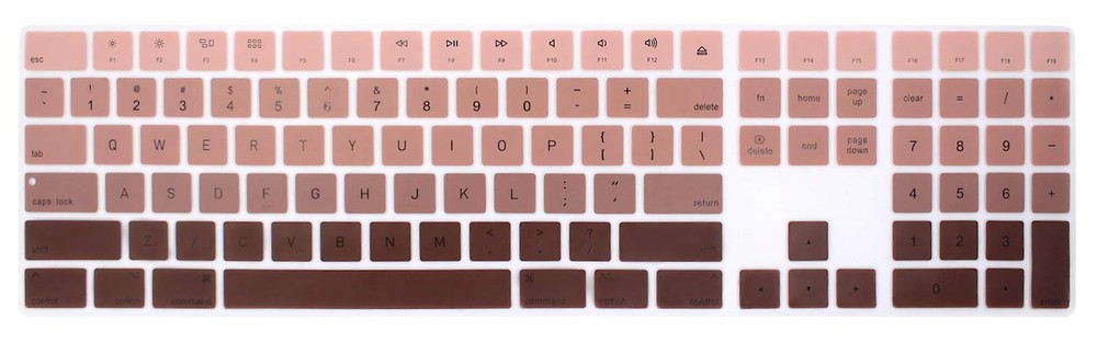 Ultra Thin Silicone Full Size Wireless Bluetooth Numeric Z-Ombre Coffee