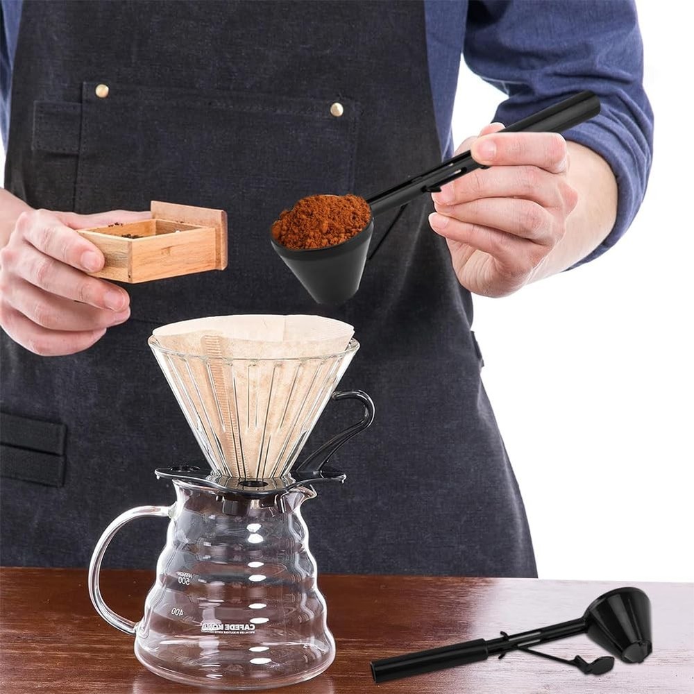 2-Pack Sliding Bottom Funnel Scoop | 0.35oz Capacity Spill-Proof Easy Transfe...