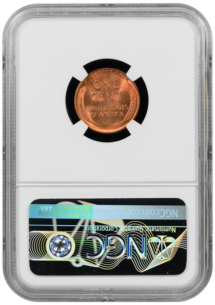 1955 Lincoln cent graded by NGC MS 65 RD