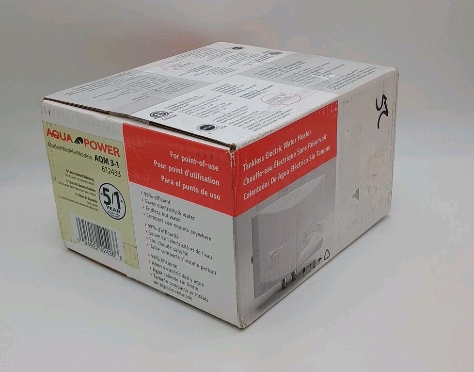 Aqua Power Tankless Electric Water Heater AQM 3-1 612433 For 1 Lavatory Sink