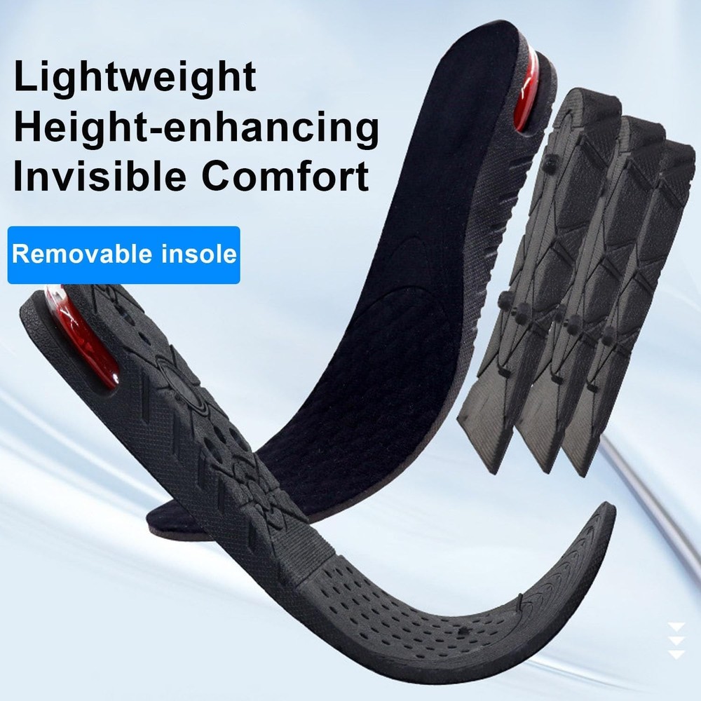 Height Increase Insoles for Men, 4 Layers Shoe Inserts 4-Layer, Black
