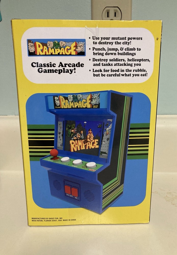 SEALED Rampage Arcade Classics Miniature Game Machine 2018 Basic Fun
