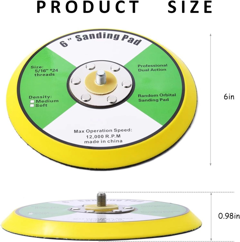 (Qty-5) 5" DA PSA SANDING BACKUP HOOK and LOOP BACKING PAD SANDERS