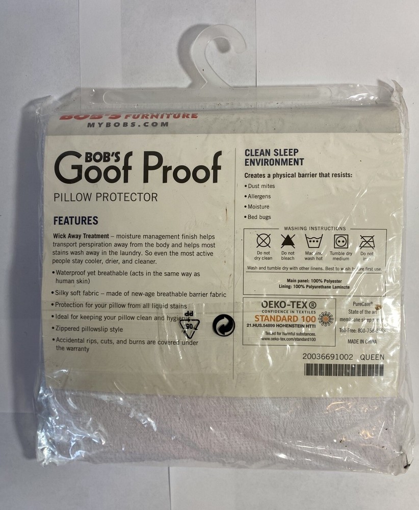 Bob’s Goof Proof King Size Pillow Protector New In Seal Pkg