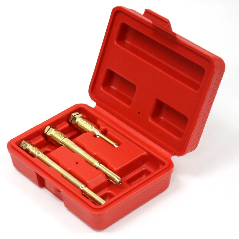 3 pc Glow Plug Puller Remover Removal Extractor & Reamer Set M10 & M12 Auto Tool