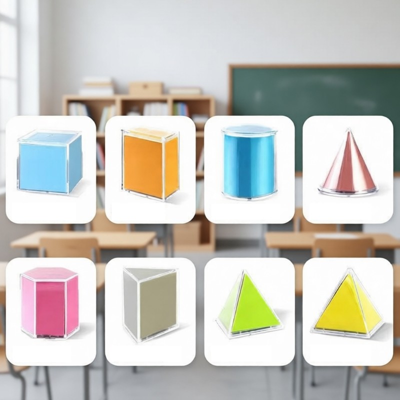 8Pcs Plastic Geometric Shape Models For Kids Learning And Spatial Thinking