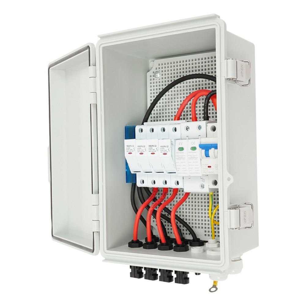 4String Waterproof Solar PV Combiner Box 63A Circuit Breaker Solar Panel System