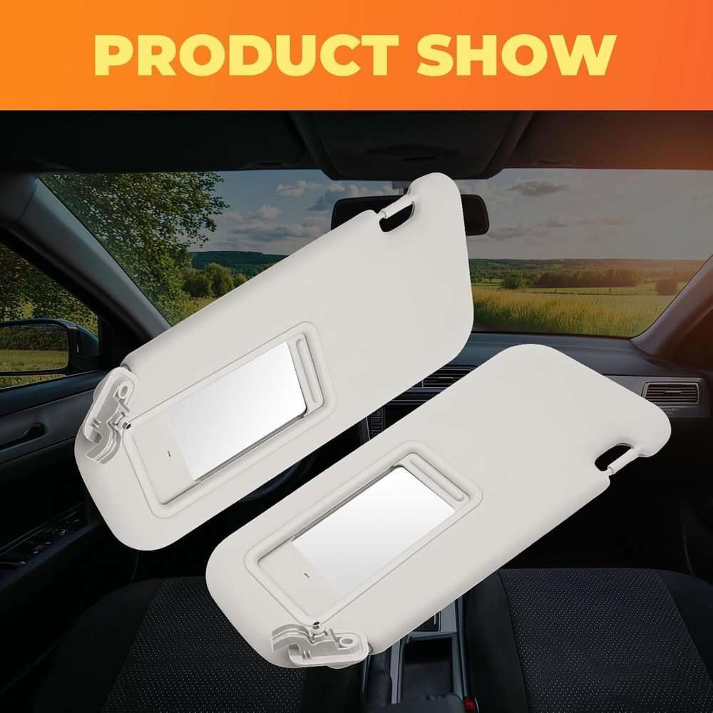 Pair Gray Sun Visor Driver&Passenger Side Compatible with 3 2010 2011 2012 2013