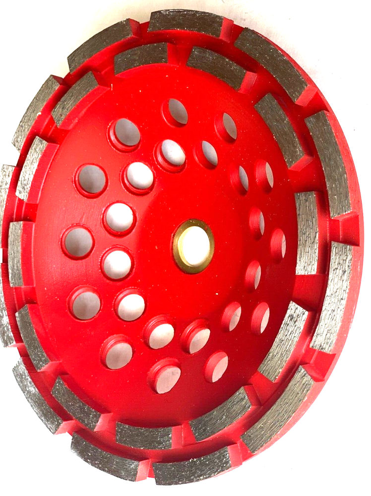 7" Diamond Cup Grinding Wheels Double Row For Green Concrete Angle Grinder