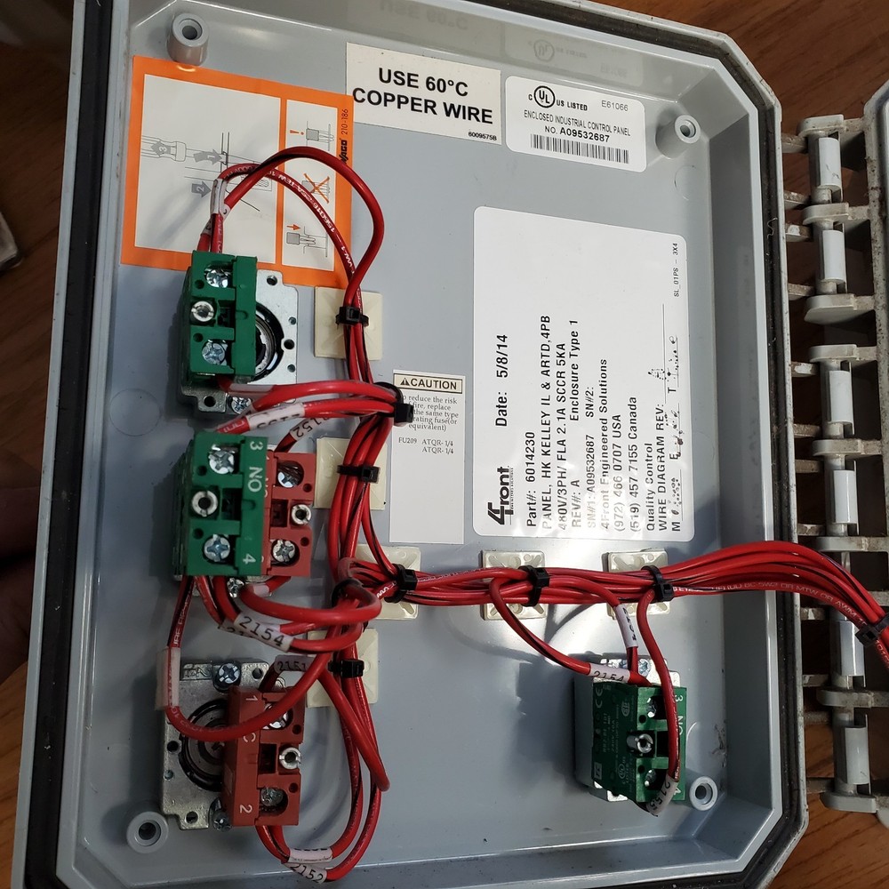 Kelley Hydraulic Dock Leveler Control Box Panel 480V 3 Phase 6014230