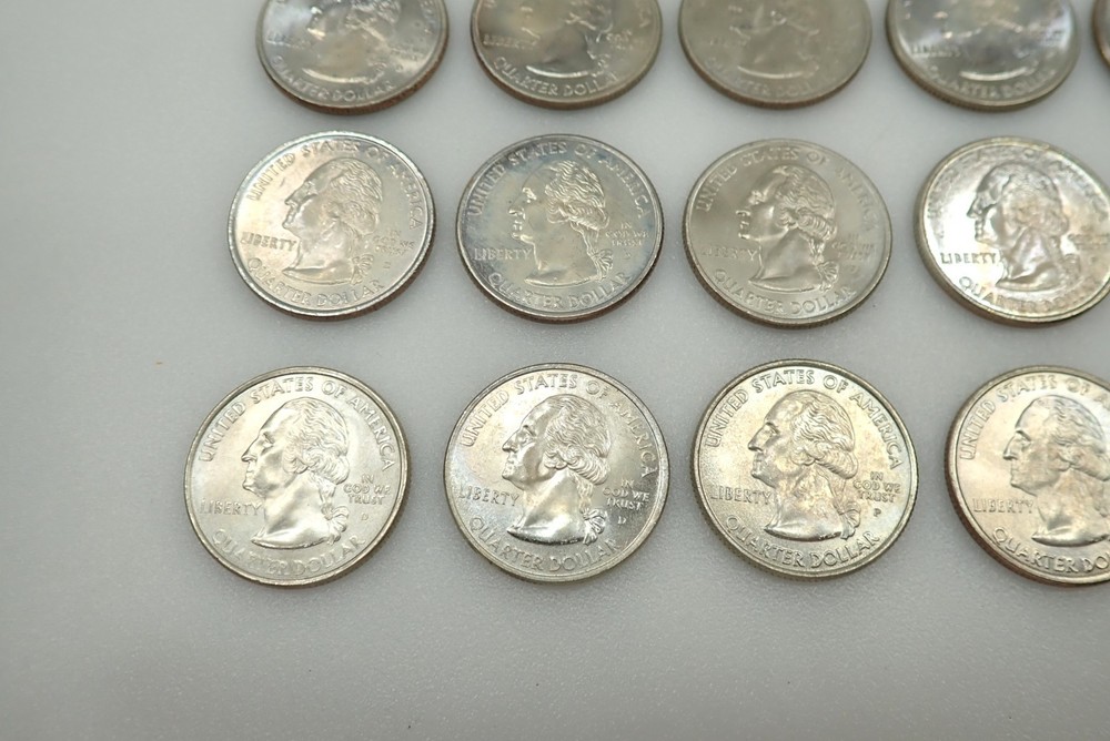 25 Colorized US State Quarters Collection Painted Statehood Quarters Set