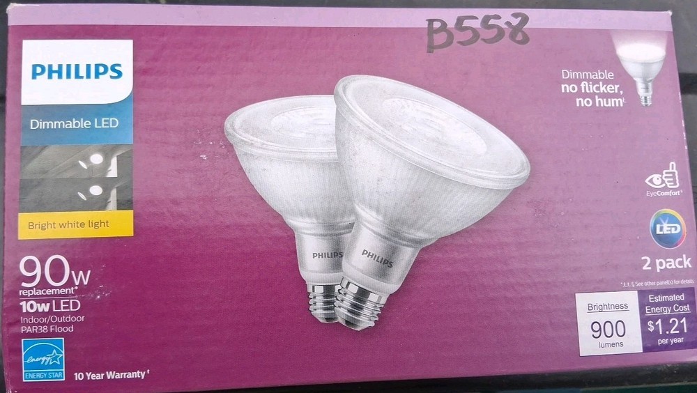 2 Philips 90W LED Indoor Outdoor Par38
