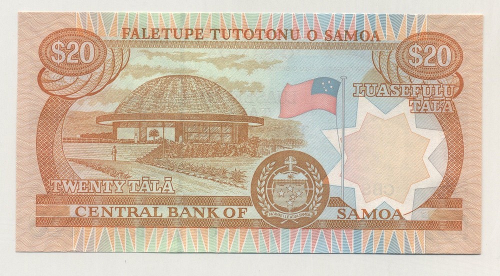 Samoa 20 Tala ND 2002 Pick 35.b UNC Uncirculated Banknote