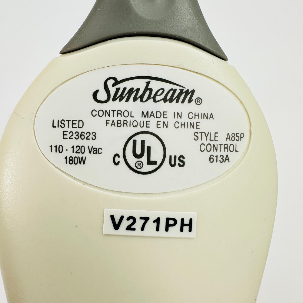 Sunbeam A85P E23623 613A V271PH 3-Prong Electric Blanket Controller Plug Power
