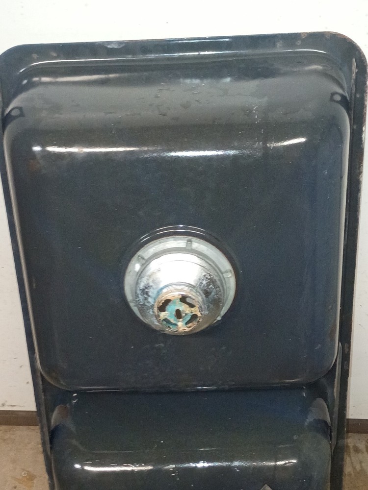 Vintage Porcelain Double Basin Drop In Sink