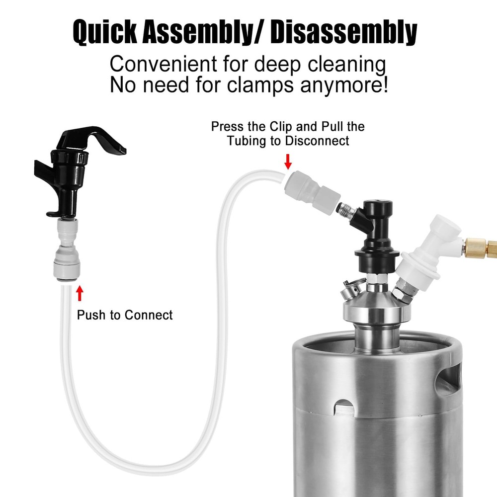 5ft Ball Lock Beer Line Assembly for Corny Keg Party Tap Ball Lock Keg Beer L...