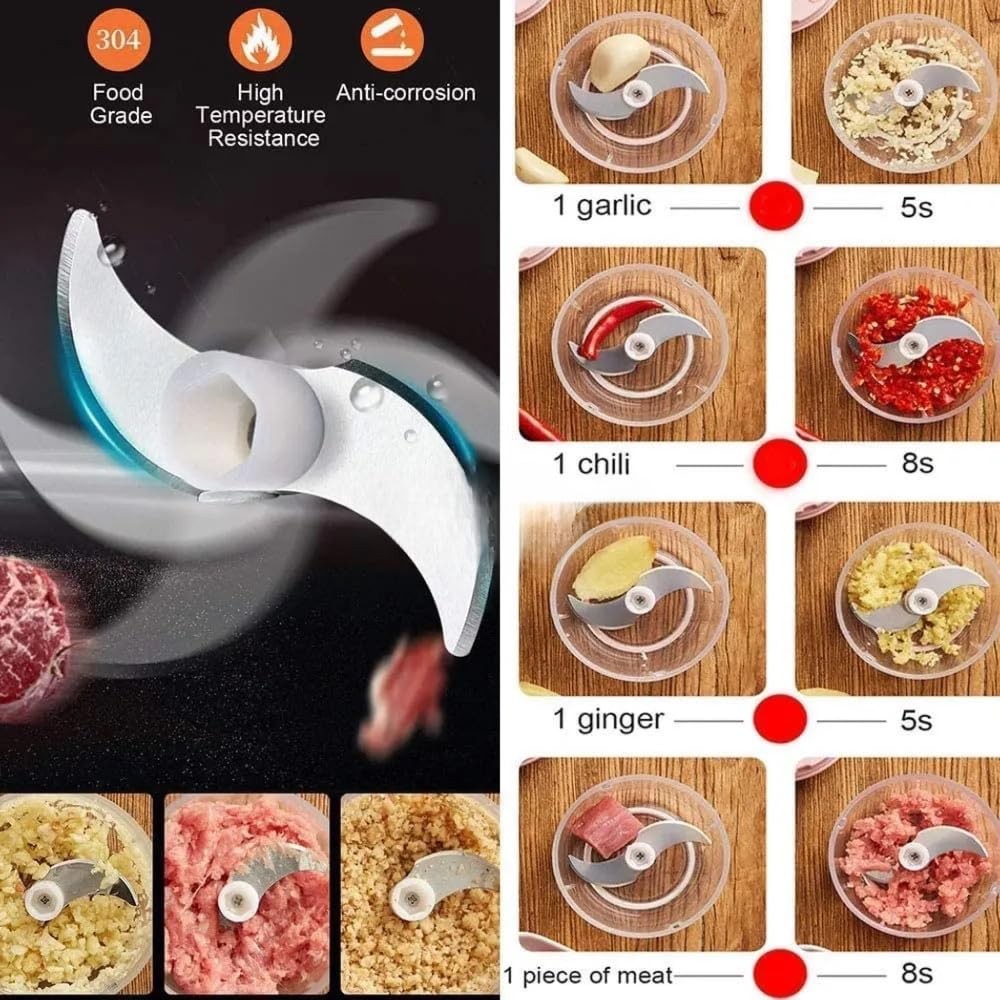 Garlic, Fruit, and Vegetable Mini Food Chopper: Compact Wireless Processor Id...