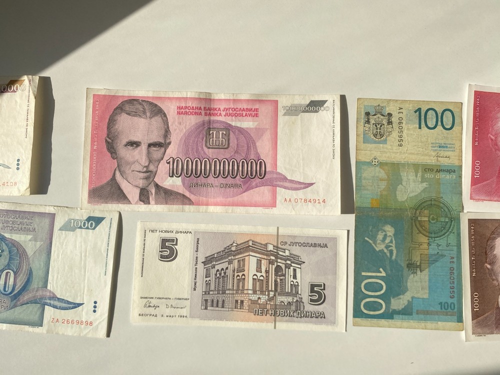 Nikola Tesla Banknote Collection - 7 Pcs Yugoslavia Hyperinflation Set-Authentic