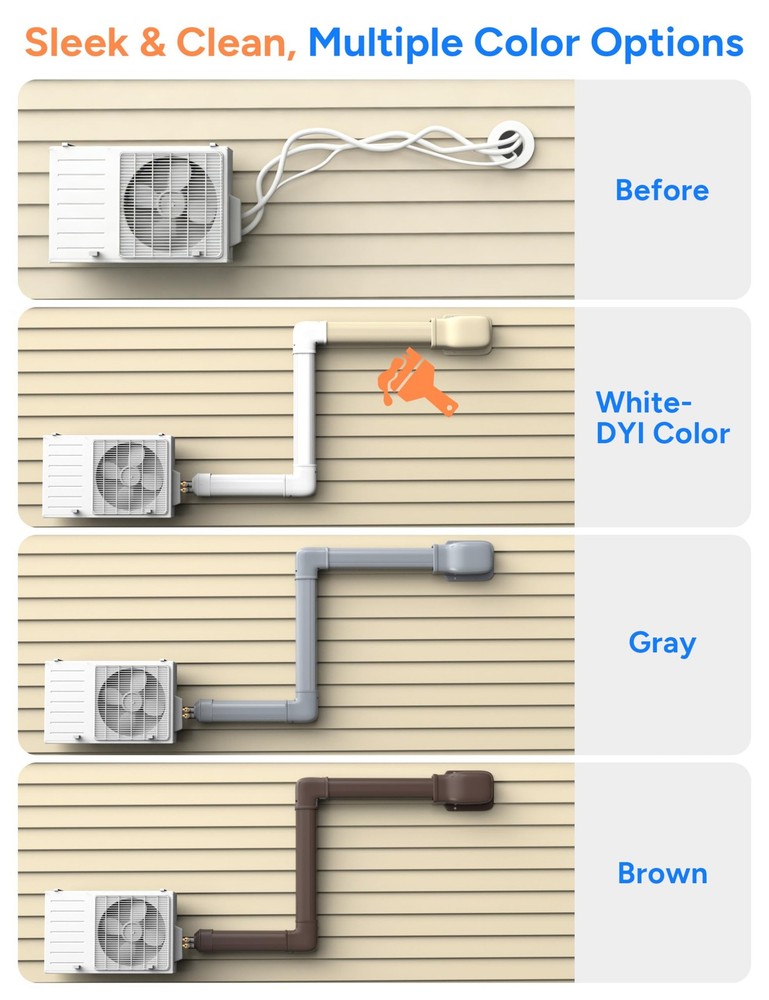 Toutgood 4'' Entry Wall Cover Line Set Cover Kit for Ductless Air Conditioner...