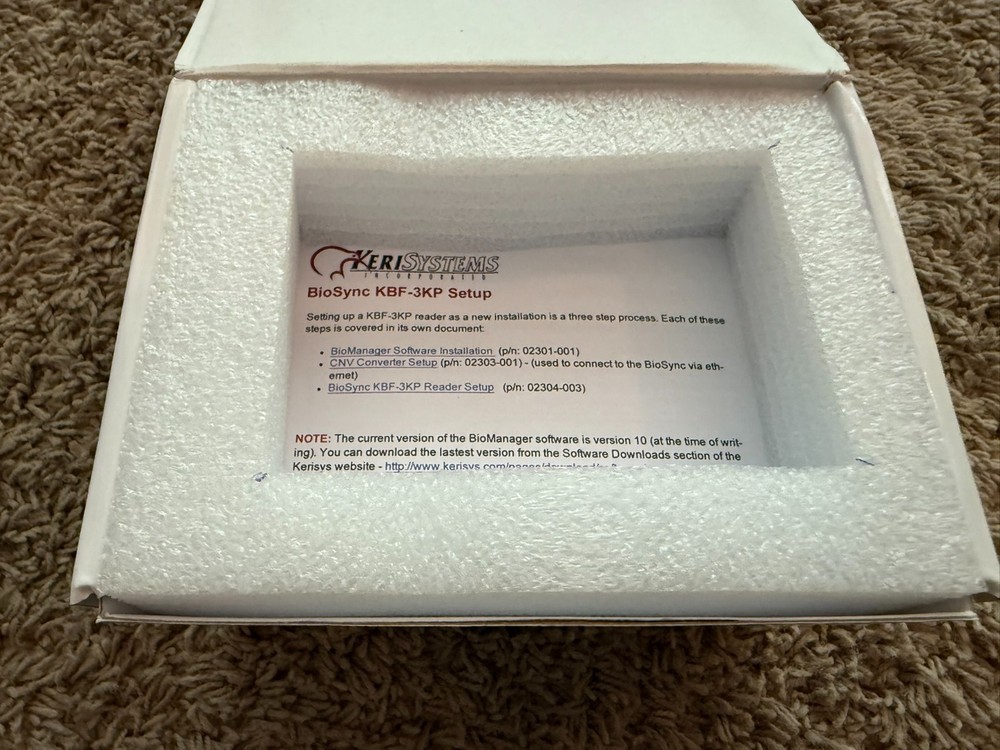 Keri Systems BioSync KP Fingerprint + Keypad Reader KBF-3KP Open Box