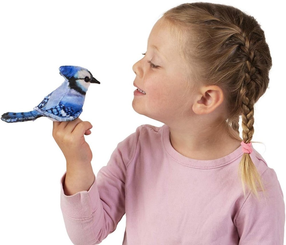Mini Blue Jay Finger Puppet 6 inches