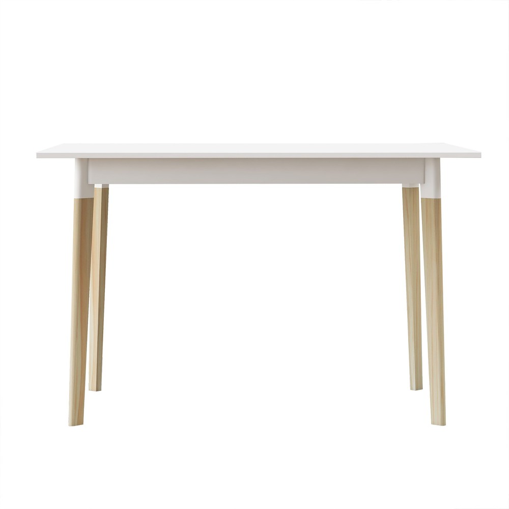 Modern Dining Table 47 Inch Kitchen Table Rectangular Top with Solid Wood Leg
