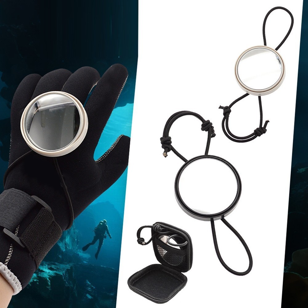 Scuba Diving Wrist Mirror with Adjustable Strap for Optimal Visibility