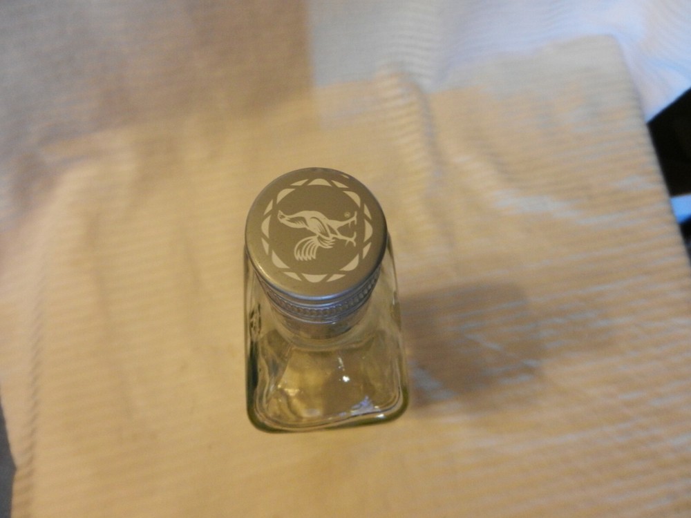 Imported Sauza Tequila Silver Empty Bottle with Cap Embossed with Blue Rooster
