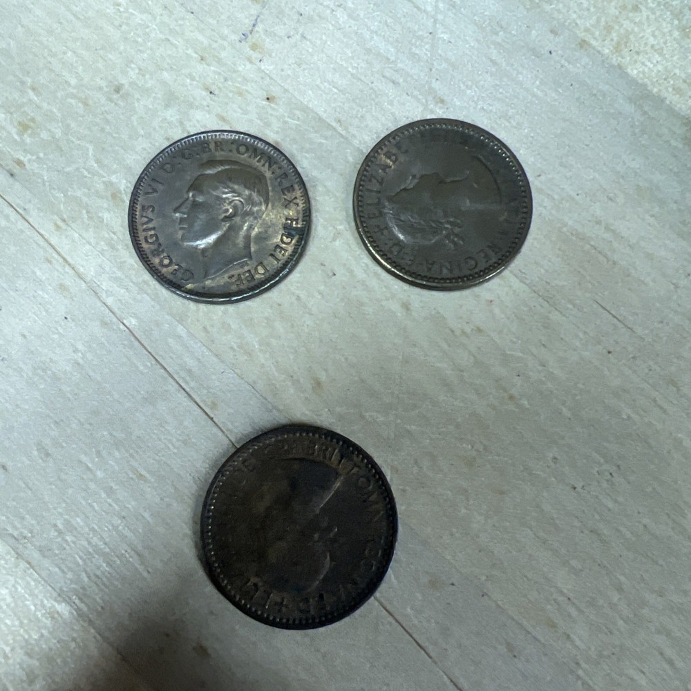 Three Farthing Coins 1955, 1953, 1953