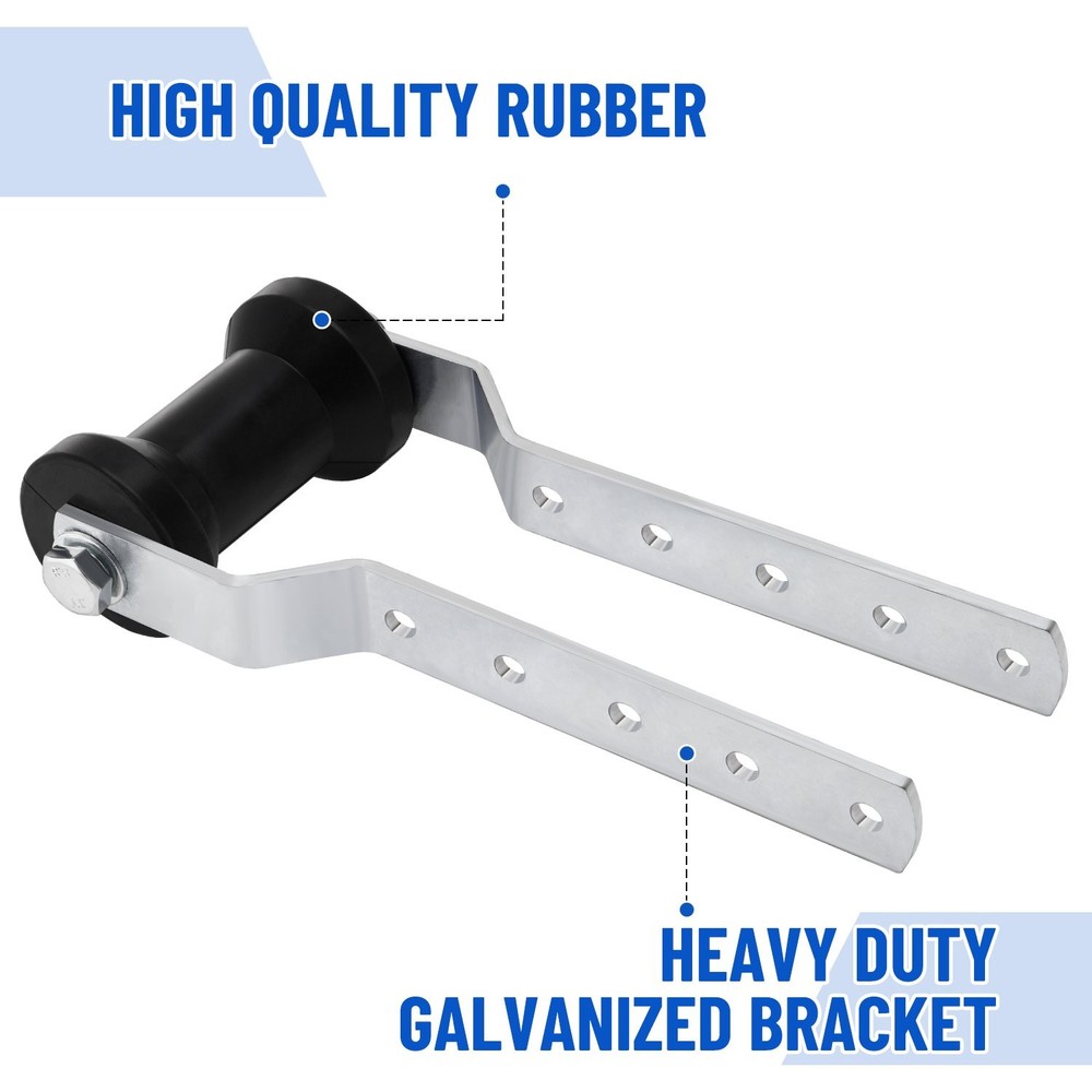 5" Adjustable Rubber Keel Roller with Panel Bracket Assembly for 3" Wide Tongue