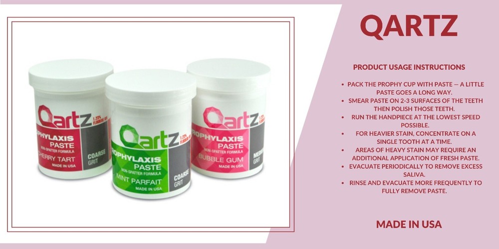 MEDIUM GRIT BUBBLE GUM QARTZ PROPHY PASTE DENTAL PROPHYLAXIS - 2x (12oz) Jars