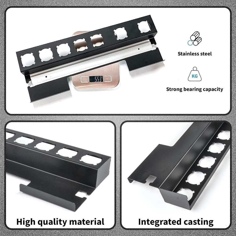 Mounted Rack Bracket Stand with Adhesive for Home Bathroom Organizer (Black)