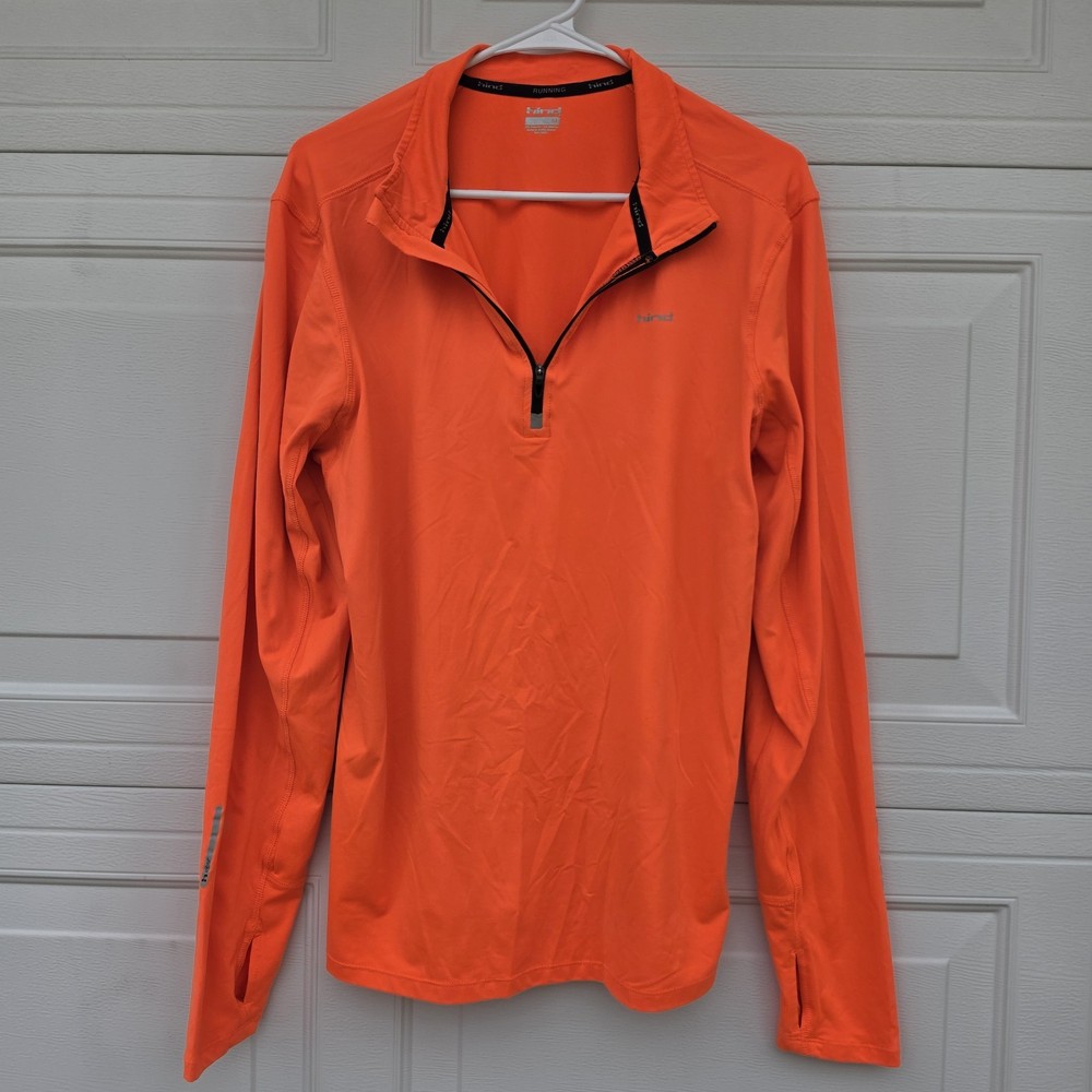 Hind Men's Half Zip Performance Running Jersey Orange Size Medium