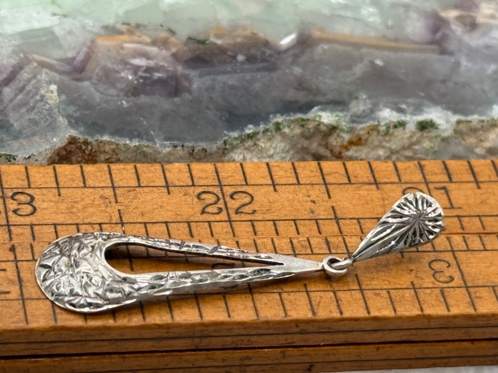 Vintage Halllmarked Sterling Silver Native Dangle Drop Earrings--1279.25