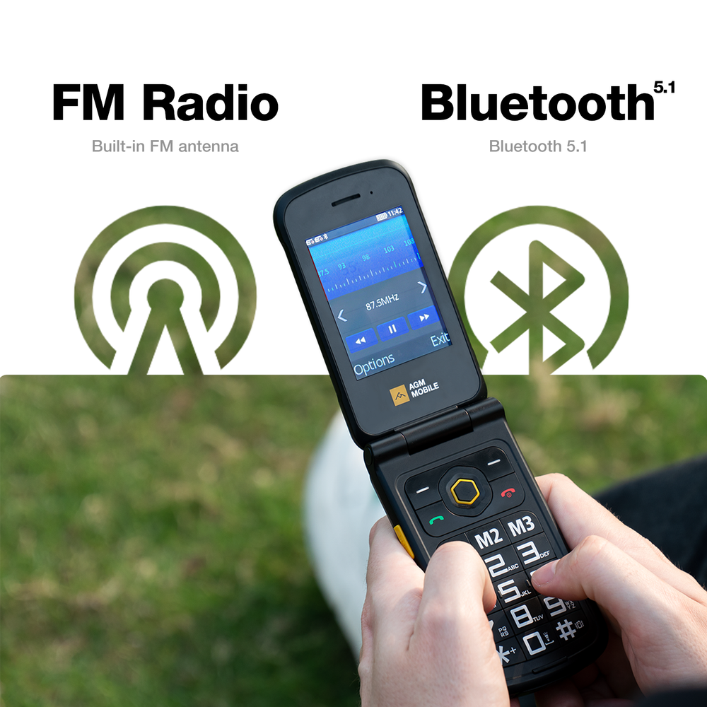 AGM M8 Flip 4G Rugged Feature Phone Large Button Large Icon Basic Phone
