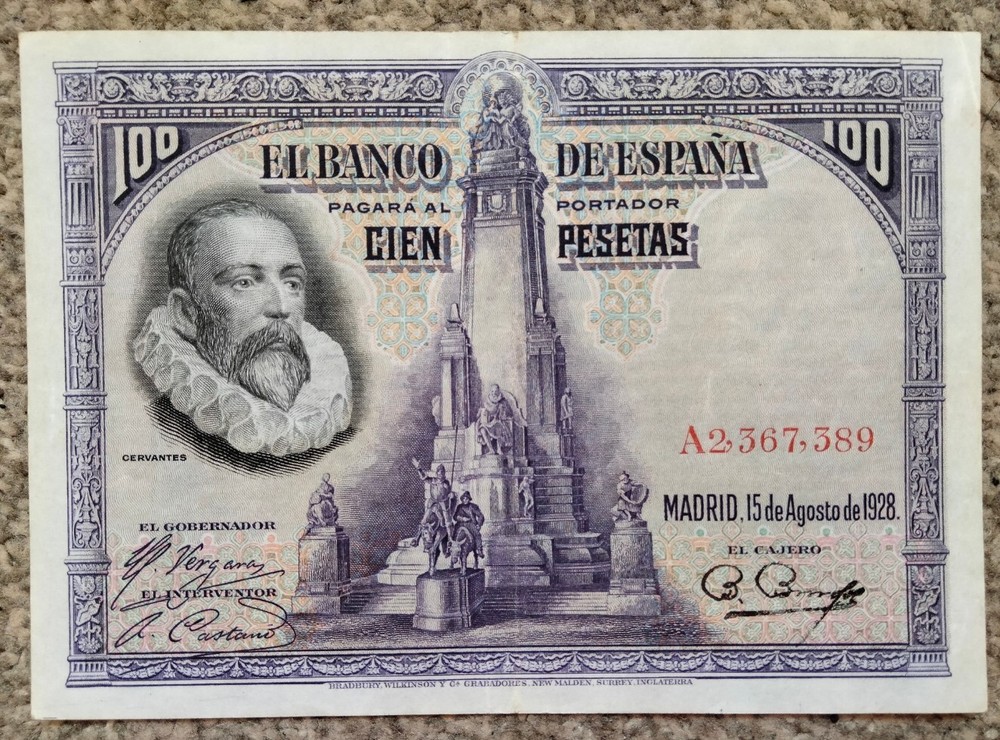 Spain 100 Pesetas 1928 P-76a  aEF