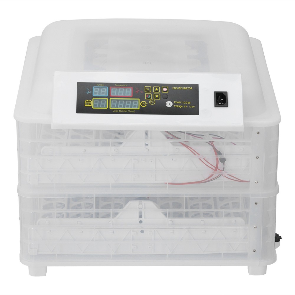 2 in 1 Egg Incubator Automatic Turner 48-96 Egg Hatching Temp & Humidity Control